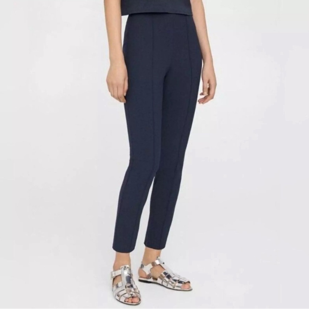 Theory Navy Cropped Slim Ankle Pants